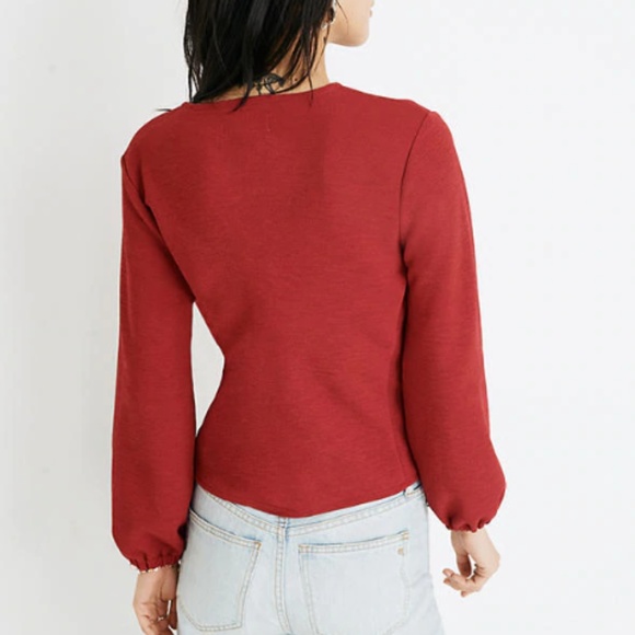 Madewell Texture & Thread Crepe Wrap Top - Picture 2 of 5